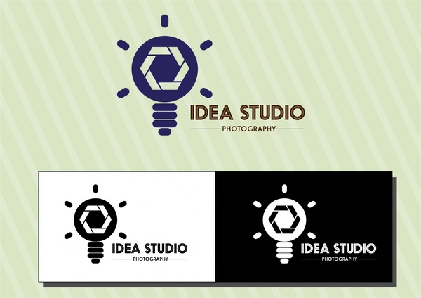 idea studio logo sets various background design