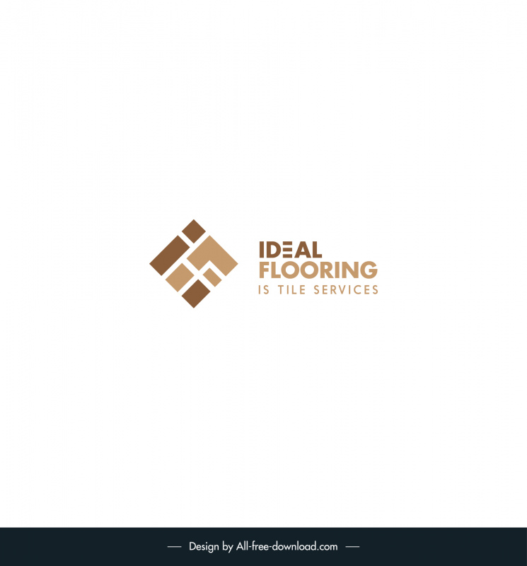 ideal flooring is tile services logo template flat geometry texts decor 