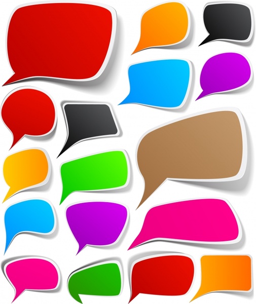 speech bubbles templates colorful modern flat deformed shapes