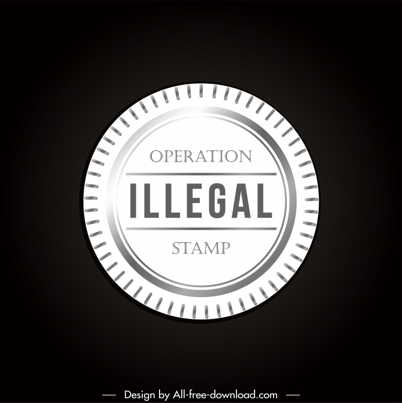 illegal stamp template flat elegant circle