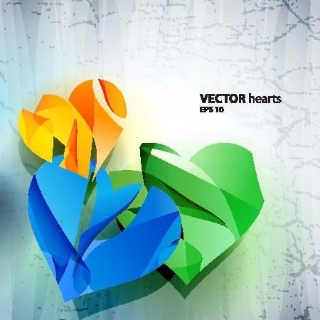 hearts background 3d modern colorful cracking decor