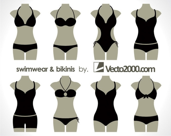 Illustration vector of swimwear and bikinis 