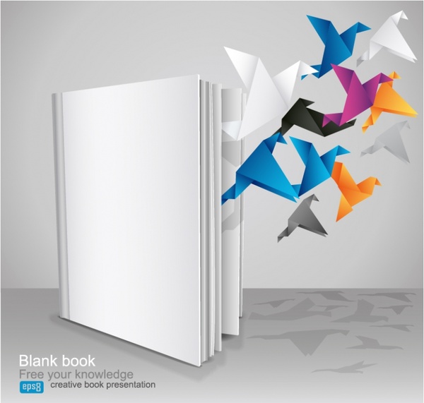 knowledge background dynamic origami paper cranes book sketch