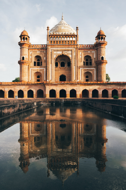 india castle architecture picture symmetric classic reflection