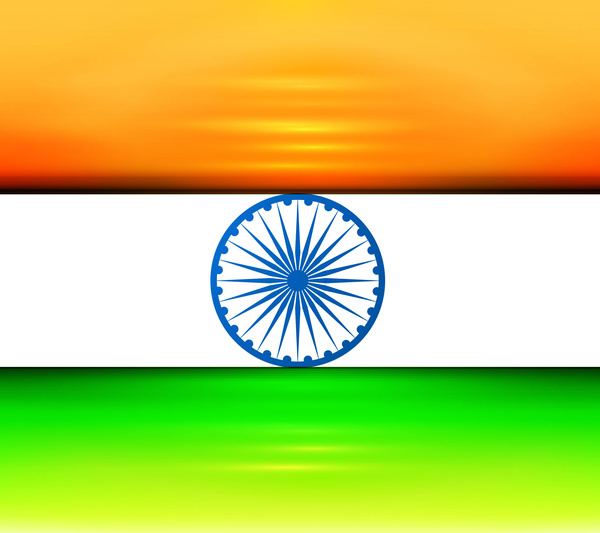 indian flag bright tricolor colorful vector illustration