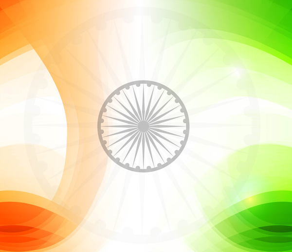 indian flag bright tricolor wave vector holiday