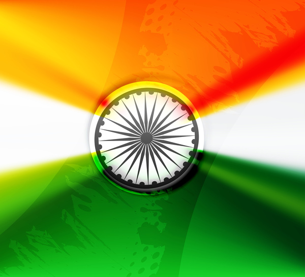 indian flag fantastic tricolor grunge wave