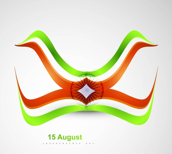 indian flag stylish creative wave vector illustration