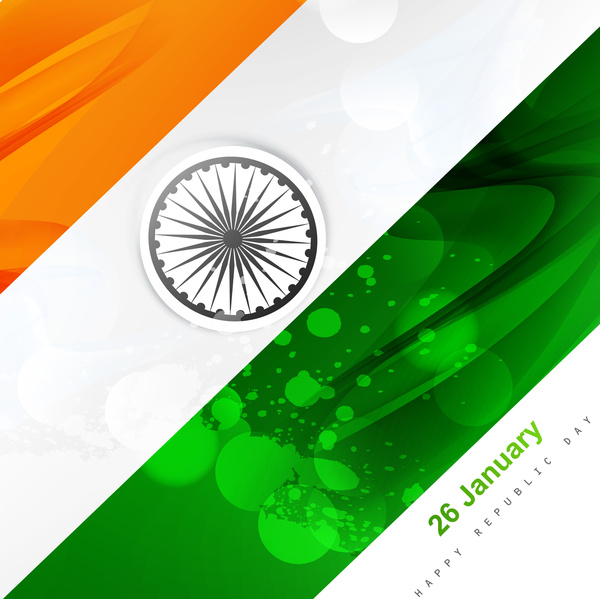 indian flag stylish wave illustration for independence day background vector
