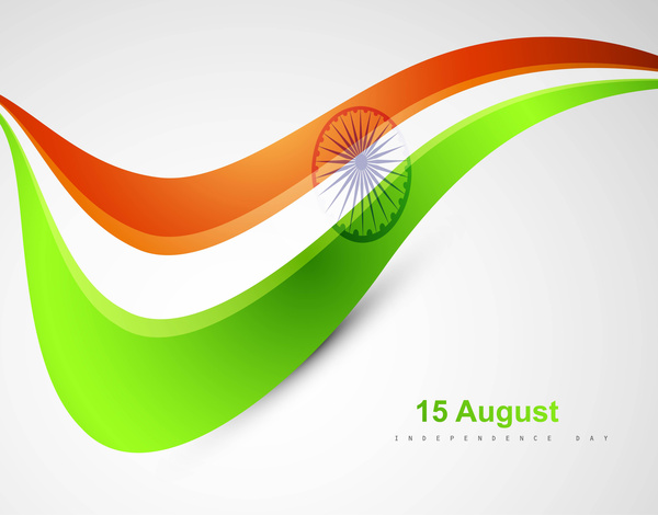 indian flag stylish wave vector design