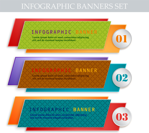 infographic banners set with 3d design style 