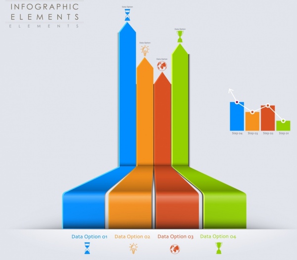 infographic design elements colorful 3d bars decor