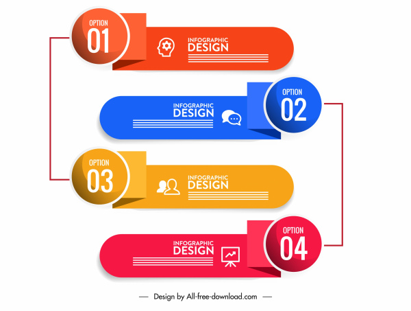 infographic design elements modern 3d horizontal shapes