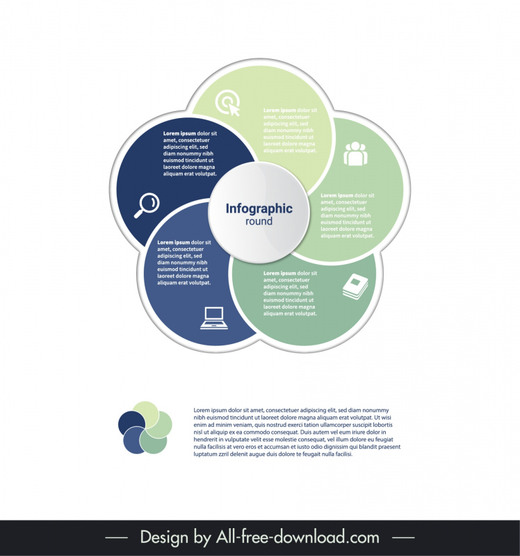 infographic design elements modern elegant flat rounds layout