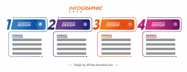 infographic design elements modern flat squared shapes