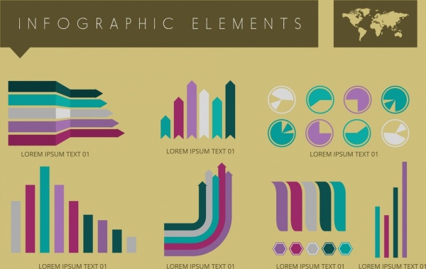 infographic design elements various charts design