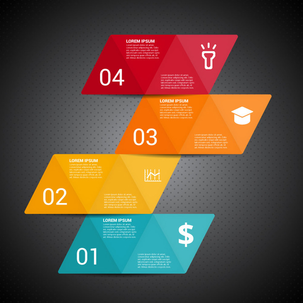 infographic design with colorful parallelograms