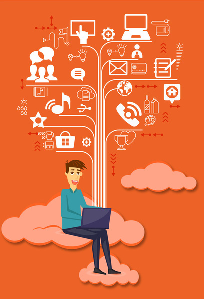 infographic design with human and tree chart illustration