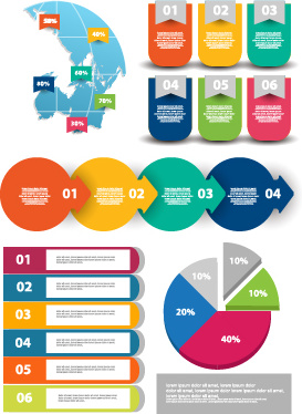 infographic desing elements with banner vector