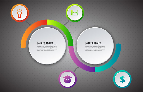 infographic diagram design with circles and rounded lines