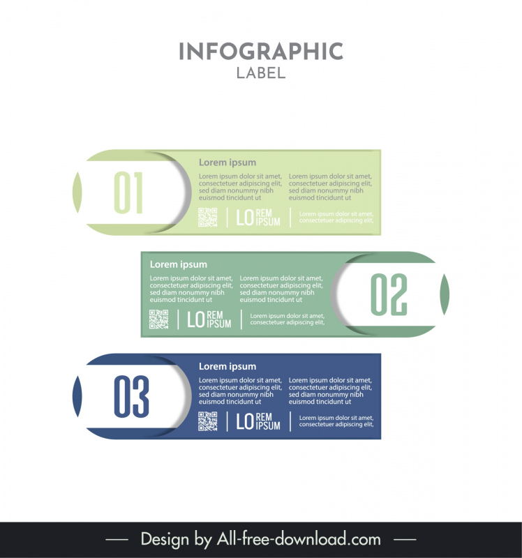 infographic label template flat horizontal tabs