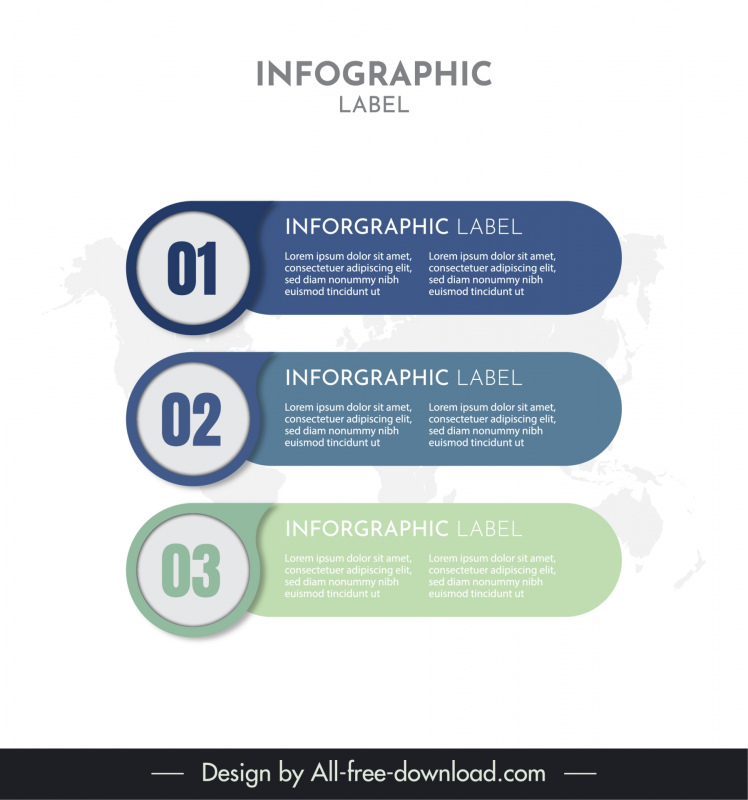 infographic label template flat rounded horizontal tabs world map
