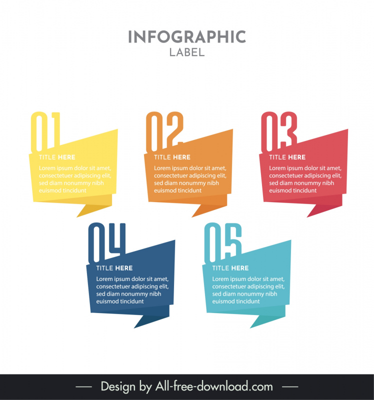 infographic label templates 3d origami shapes