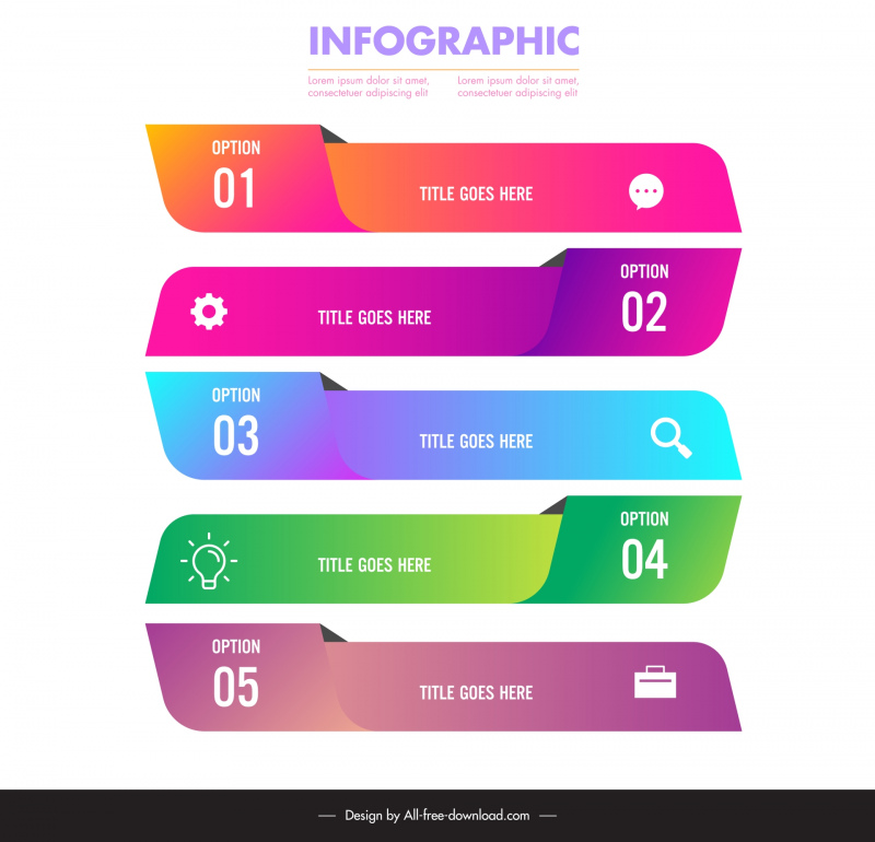 infographic list template modern elegant 3d 