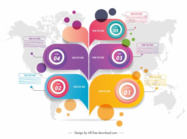 infographic template colorful speech bubble circles shapes