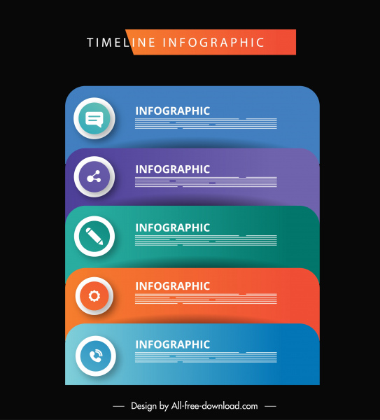 infographic template modern colorful layers sketch