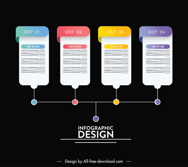 infographic template modern contrast design chart sketch