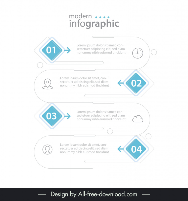  infographic template modern flat geometric shapes