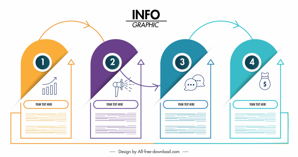 infographic template vertical sticker shapes modern design