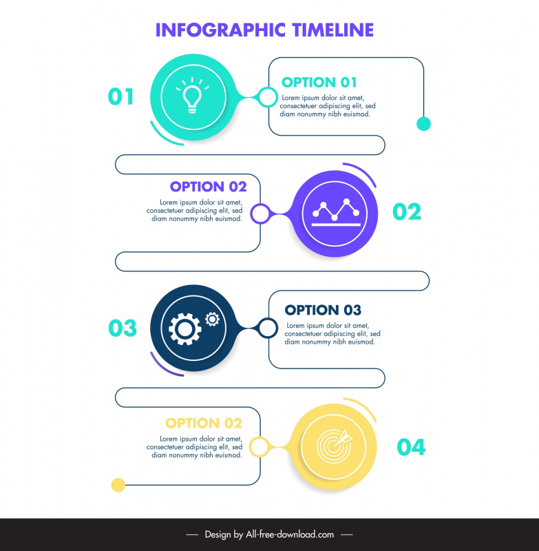 infographic timeline template circle ui line design