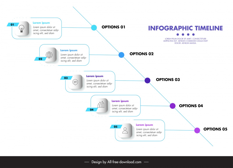 infographic timeline template slanting line decor