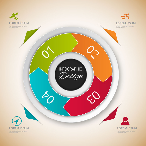 infographic vector design with 3d round illustration