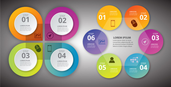 infographic vector illustration with colorful circles