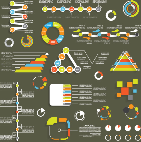 infographic with diagrams elements design illustration vector
