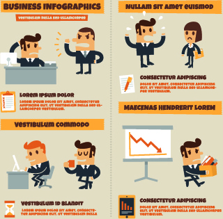 infographics and people design vector 