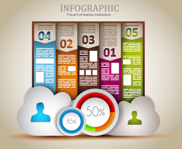 infographics with data design vector 