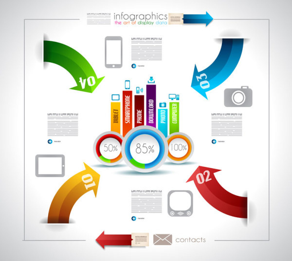 infographics with data design vector 