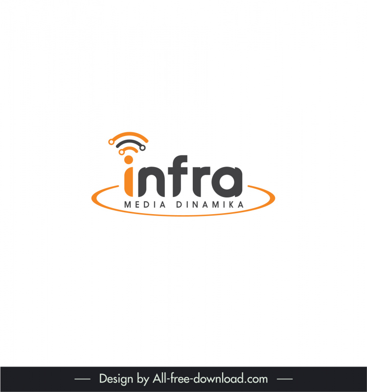 infra media dinamika logo template modern flat texts curves sketch