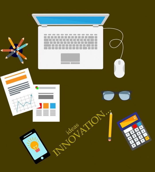innovation concept banner office devices isolation