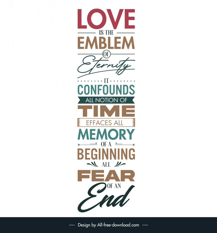 inspirational love quotes banner template elegant flat messy calligraphic texts layout 