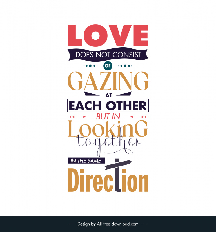 inspirational love quotes banner template messy calligraphic texts layout