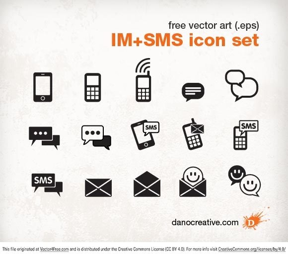 instant messenger sms icon set