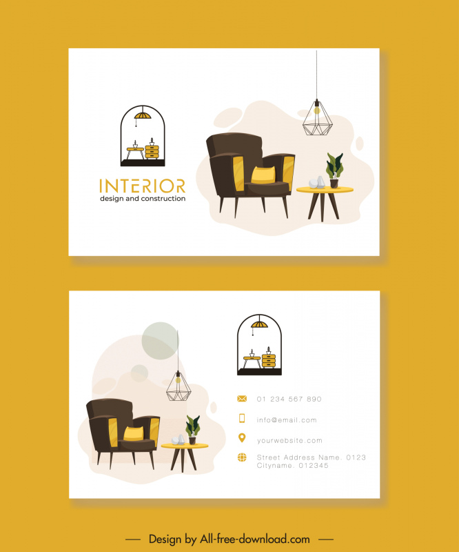 interior architect business card template classic elegance
