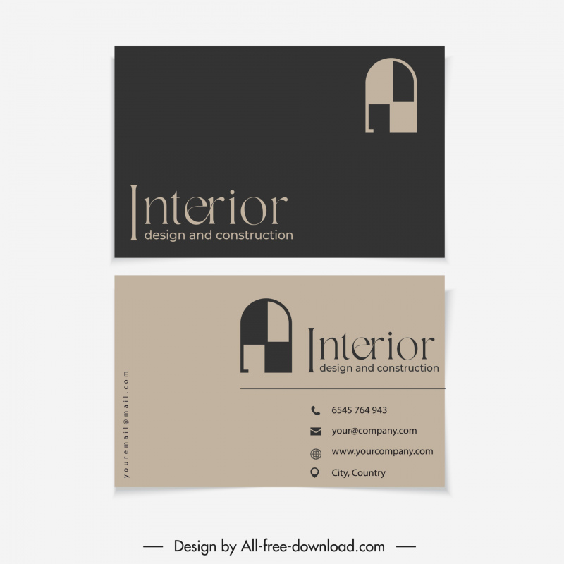 interior architect business card templates dark geometry