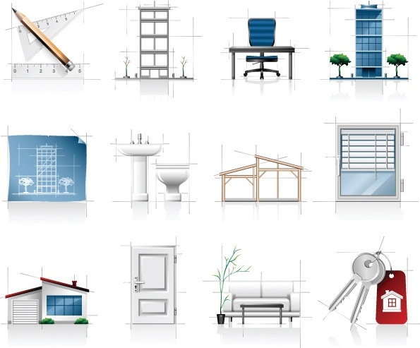 interior architectural sketches icon vector