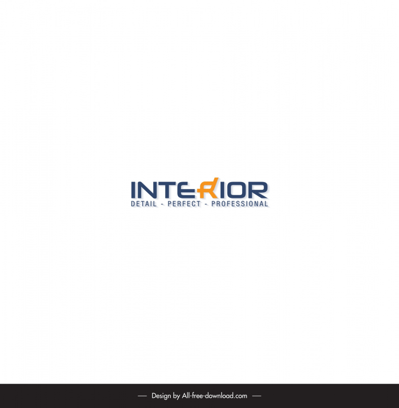interior logo template  stylized text chair design 